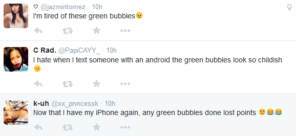 Twitter Hates Green Bubbles